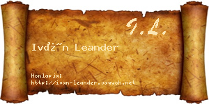 Iván Leander névjegykártya